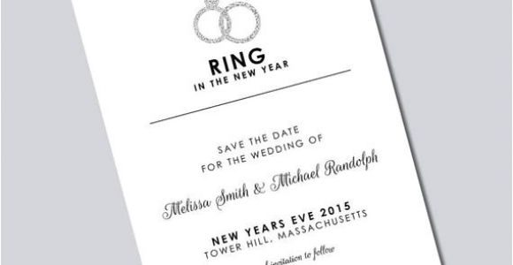 Ring In the New Year Wedding Invite New Years Eve Wedding Save the Dates Magnets by Kreativees