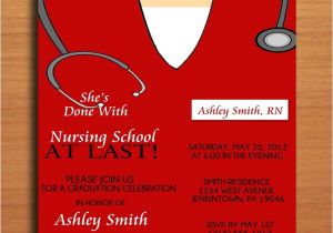 Rn Graduation Invitations Scrub top Nursing Medical Degree by Sapphiredigitalworks