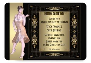 Roaring 20 S Party Invitations Art Deco Roaring 20 S Birthday Party 5×7 Paper Invitation