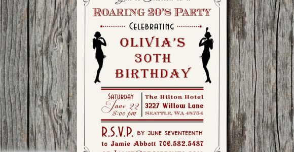 Roaring 20 S Party Invitations Roaring 20s Invitation 1920s Birthday Invitation by Pegsprints