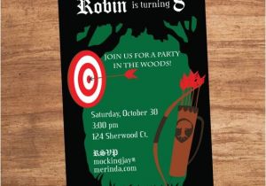 Robin Hood Birthday Party Invitations Bow and Arrow Robin Hood forest Party Invitation