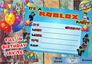 Roblox Birthday Invitation Template Roblox Birthday Party Unique Kids Invite Fun and Different