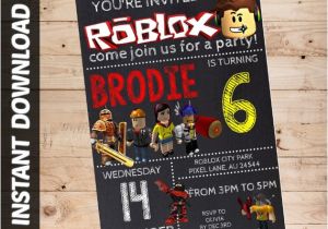 Roblox Birthday Invitation Template Roblox Invitation Personalized Roblox Invitation Instant