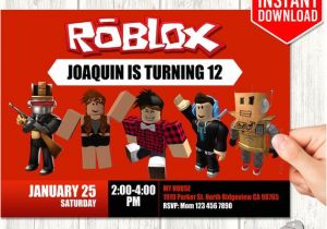 Roblox Party Invitation Template Roblox Invitations Roblox Invitation Download Roblox