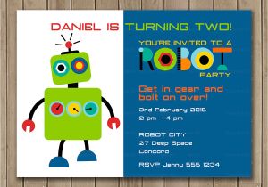 Robot Birthday Invitation Template Robot Birthday Invitation Custom Invitation Printable