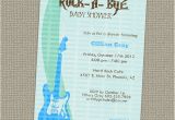 Rock A bye Baby Shower Invitations Rock A bye Baby Boy Shower Invitation with Guitar Printable
