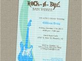 Rock A bye Baby Shower Invitations Rock A bye Baby Boy Shower Invitation with Guitar Printable