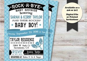 Rock A bye Baby Shower Invitations Rock A bye Baby Shower Musical Baby Shower Invitation