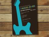 Rock and Roll Baby Shower Invitations Rock and Roll Baby Shower Invitation Boy or Girl Guitar