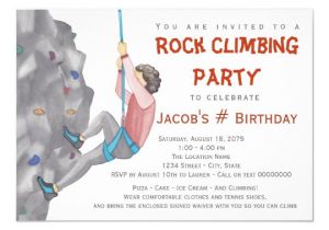 Rock Climbing Party Invitation Template Free Boys Rock Climbing Birthday Party Invitations Zazzle Com