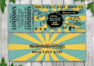 Rock N Roll Baby Shower Invitations Rock N Roll Baby Shower Ticket Invitation Printable