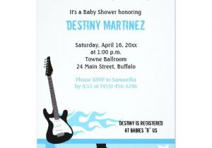 Rock Star Baby Shower Invitations Baby Rock Star Blue Baby Shower Invitation
