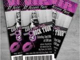 Rock Star Birthday Invitation Templates Girl Rock Star Birthday Party Concert Ticket Invitation On