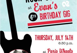 Rock Star Birthday Party Invitation Wording Rock Out Like A Rock Star Birthday Boy Invitation Printable