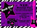 Rock Star Birthday Party Invitation Wording Rock Star Party Invitation Zebra Invitation Printable