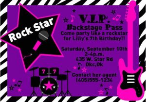 Rock Star Birthday Party Invitation Wording Rock Star Party Invitation Zebra Invitation Printable