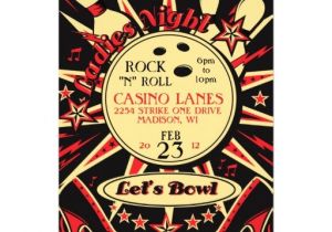 Rockabilly Birthday Invitations Rockabilly La S Party Bowling Invitation 13 Cm X 18 Cm