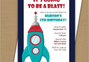 Rocket Ship Birthday Party Invitations Space Birthday Invitation Rocket Ship Invitation