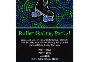 Roller Skating Birthday Party Invitation Template Black Green Roller Skating Party Invitation Zazzle