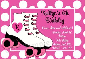 Roller Skating Birthday Party Invitation Template Rollerskating Birthday Invitation Printable or Printed