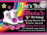 Roller Skating Invitations for Birthday Party Roller Skate Birthday Party Invitations Rollerskate Party