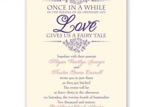 Romantic Wedding Invitations Wording Examples Fairy Tale Love Invitation Invitations by Dawn