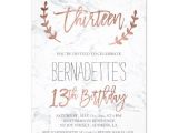 Rose Gold Birthday Invitation Template Rose Gold Typography Feathers Marble 13th Birthday