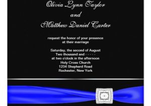 Royal Blue and Black Wedding Invitations Royal Blue Black Wedding 5 25 Quot Square Invitation Card Zazzle