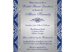 Royal Blue and Silver Bridal Shower Invitations Personalized Royal Invitations Custominvitations4u Com