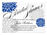 Royal Blue and Silver Bridal Shower Invitations Royal Blue Silver Gray Floral Burst Bridal Shower 5 Quot X 7