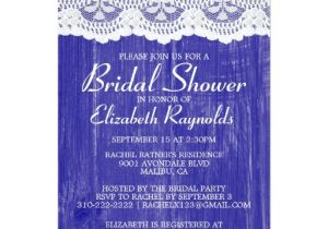 Royal Blue Bridal Shower Invitations Royal Blue Country Lace Bridal Shower Invitations Zazzle