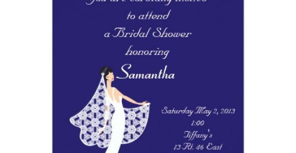 Royal Blue Bridal Shower Invitations Royal Blue White Bride Bridal Shower Invitation Zazzle