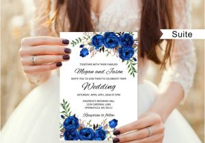 Royal Blue Wedding Invitation Template 35 Floral Wedding Templates Editable Psd Ai format