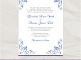 Royal Blue Wedding Invitation Template Royal Blue Wedding Invitation Template Diy Printable Blue