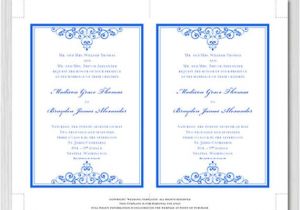 Royal Blue Wedding Invitation Template Royal Blue Wedding Invitation Template Editable Microsoft