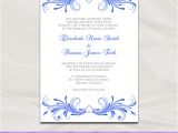 Royal Blue Wedding Invitation Template Royal Blue Wedding Invitations Template by
