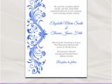 Royal Blue Wedding Invitation Template Royal Blue Wedding Invitations Template Diy Printable Bridal