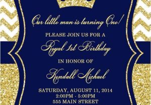 Royal Party Invitation Template Prince Birthday Party Invitation Royal Blue Gold Birthday