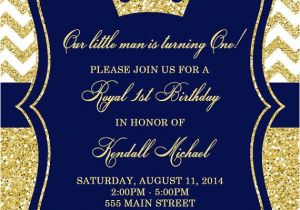 Royal Party Invitation Template Royal Prince Birthday Party Invitation Little Prince