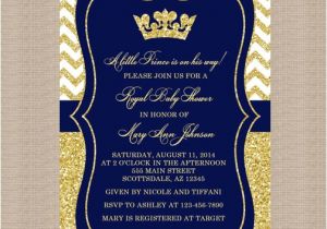 Royal Prince Baby Shower Invitations Prince Baby Shower Invitation Royal Blue Gold Baby Shower