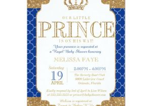 Royal Prince Birthday Invitation Template Free Little Prince Royal Blue Gold Baby Shower Card Zazzle