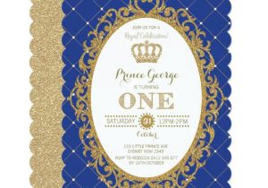 Royal Prince Birthday Invitation Template Free Royal Blue Gold Prince Baby Boy 1st Birthday Party