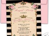 Royal Tea Party Invitation Wording Royal High Tea Birthday Invitation Shabby Chic by