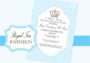 Royal Tea Party Invitation Wording Royal Tea Invitation Blue Crown Invite Blue Wedding