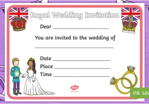 Royal Wedding Invitation Template Ks1 Design A Royal Wedding Invitation Activity Harry and Meghan