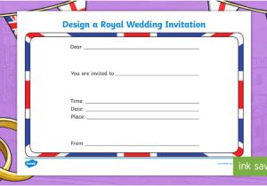 Royal Wedding Invitation Template Ks1 Royal Wedding Invitation Writing Template Prince Harry