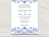 Royal Wedding Party Invitation Template Royal Blue Wedding Invitation Template Diy Printable Birthday