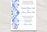 Royal Wedding Party Invitation Template Royal Blue Wedding Invitations Template Diy Printable Bridal