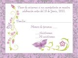 Rsvp Birthday Invitation Sample Purple Spanish butterfly Response Card Spanish Response
