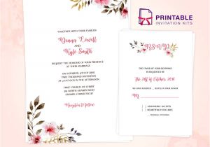 Rsvp Birthday Invitation Template Clean Delicate Vintage Floral Invitation and Rsvp
